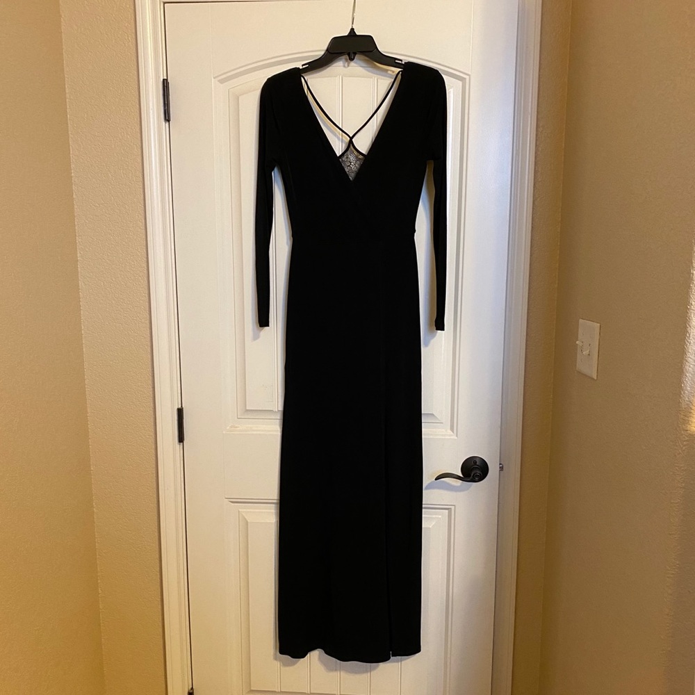 BCBG black long sleeve maxi dress